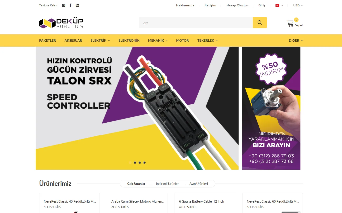 Deküp Robotics — masaüstü görünüm