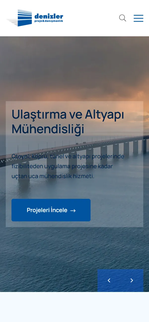 Denizler Proje — mobil görünüm
