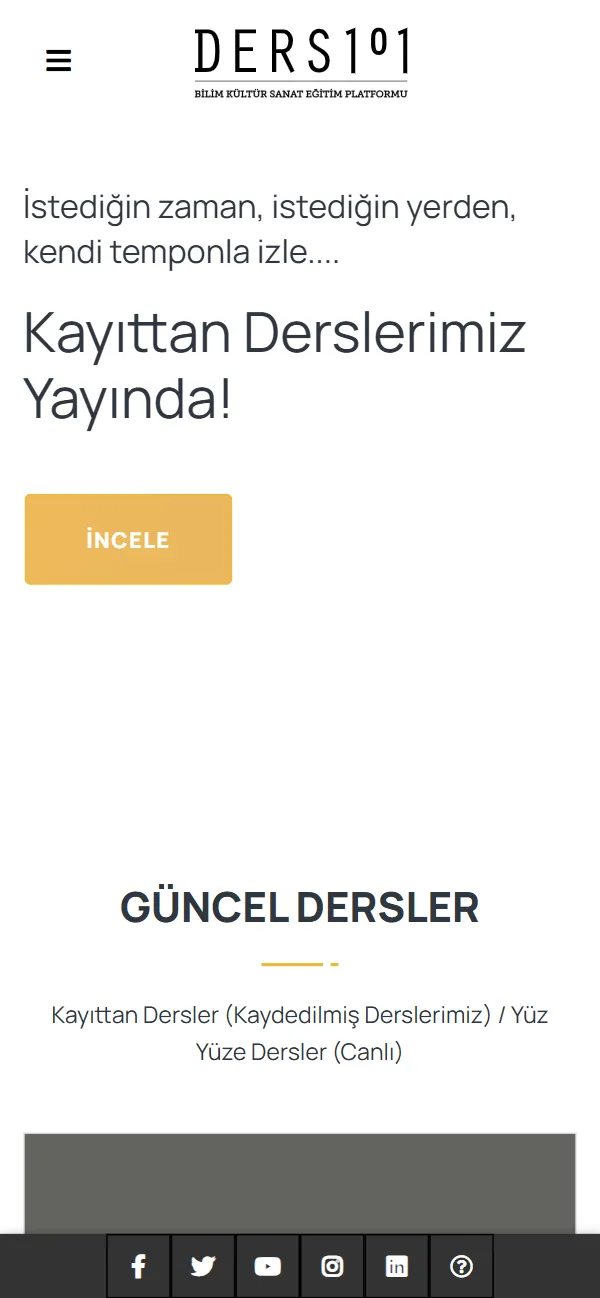 Ders101 — mobil görünüm