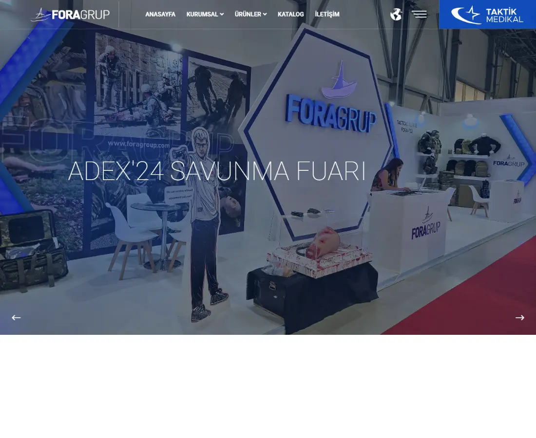 Fora Grup ana sayfasının tamamı