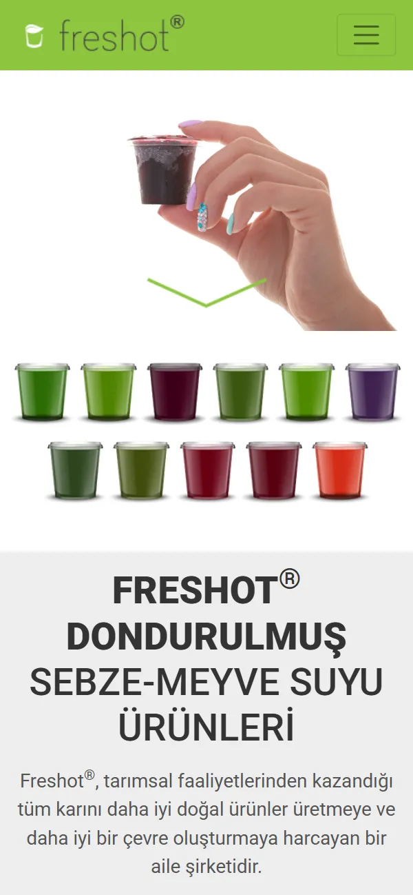 Freshop — mobil görünüm