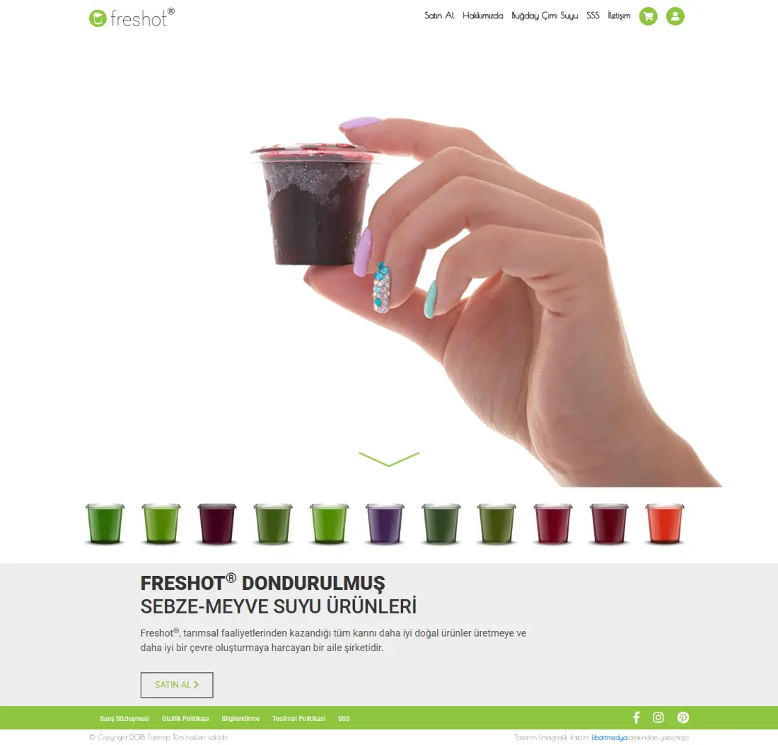 Freshop ana sayfasının tamamı