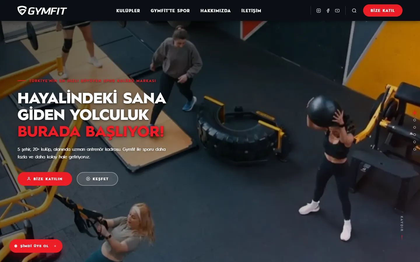 GymFit — masaüstü görünüm