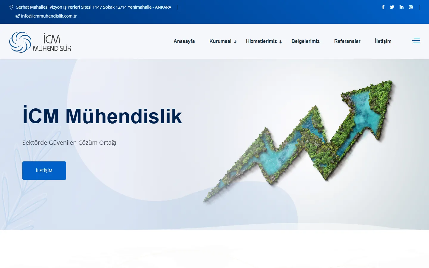 İCM Mühendislik — masaüstü görünüm