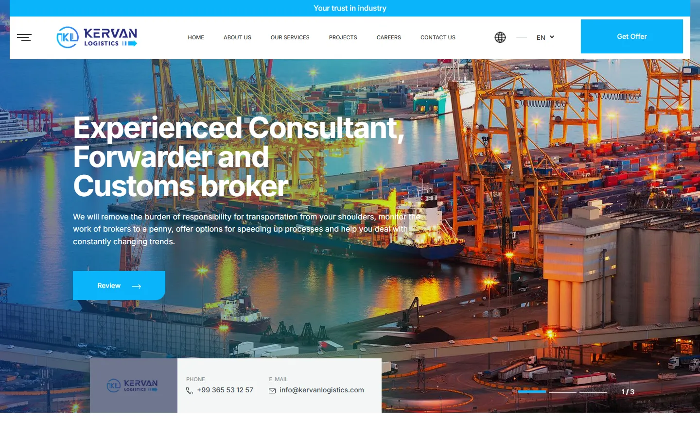 Kervan Logistics — masaüstü görünüm