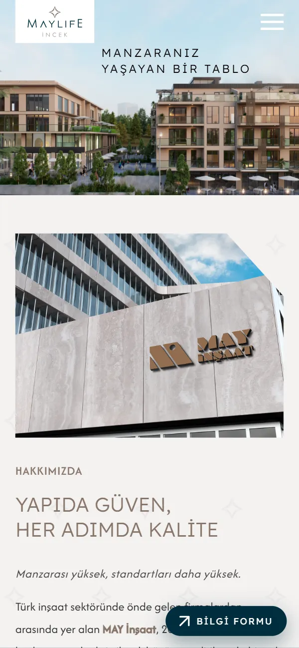 Maylife İncek — mobil görünüm