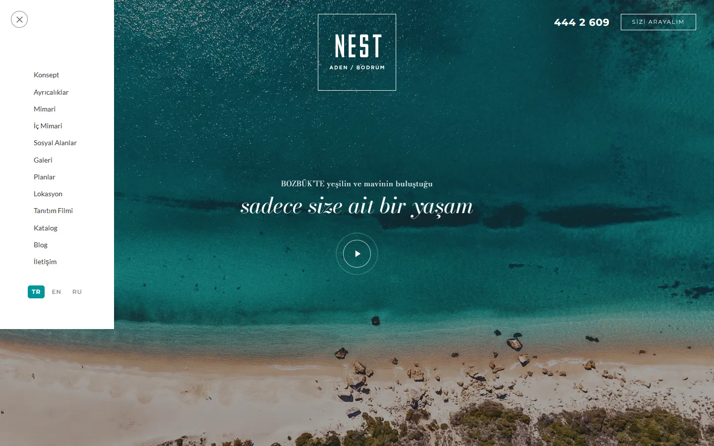 Nest Aden Bodrum — masaüstü görünüm
