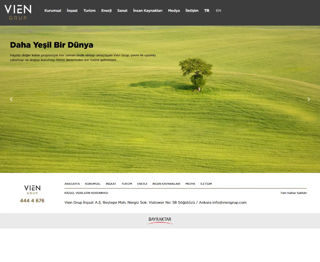 Vien Grup ana sayfasının tamamı